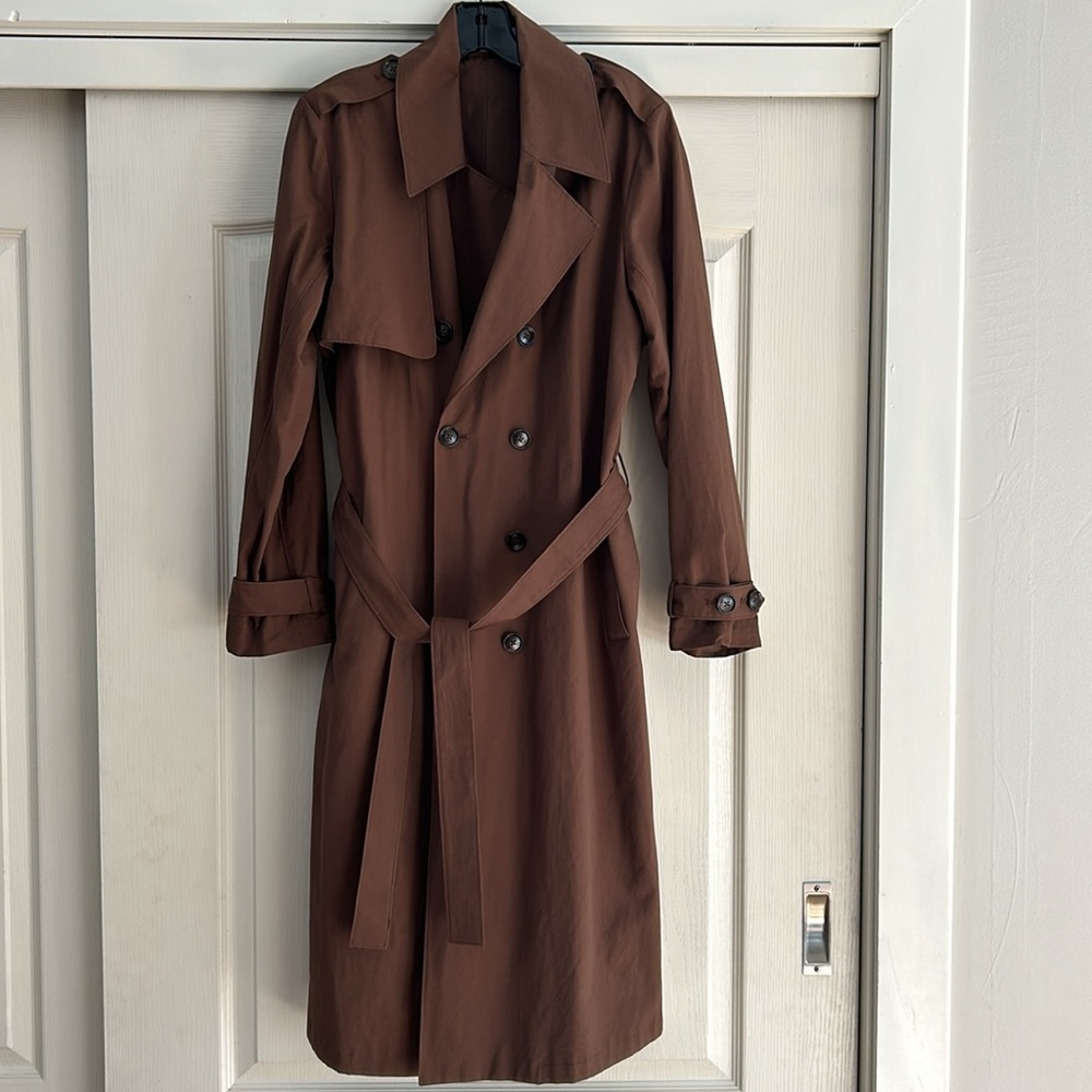 Amazon The Drop Trench Coat Brown Size Small - Picture 3 of 7